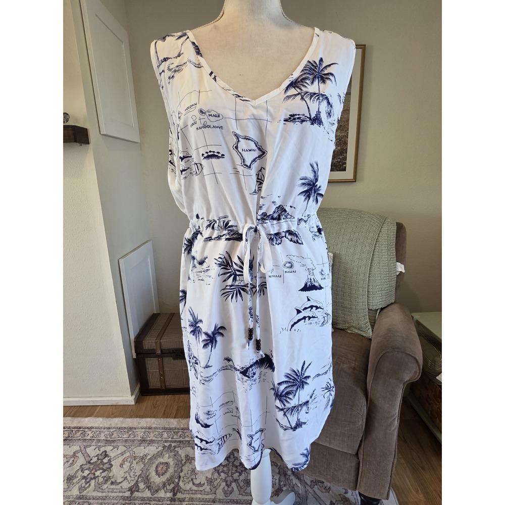 Palmwave Hawaii: Aloha Dress- Rayon Sun Dress XL Tropical Lightweight Sundress